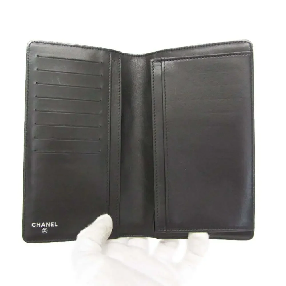 CHANEL Authentic Black Leather Wallet